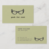 Geek pour le loyer, carte de visite de développeur (Devant / Derrière)