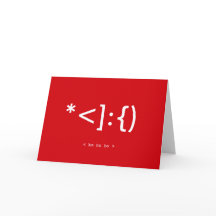 Geek Santa Emoticon kerstkaart