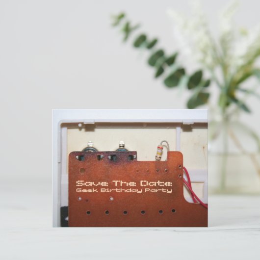 Geek Save the date 50th Birthday Briefkaart (Staand voorkant)