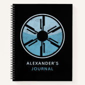 Geek Sci Fi Verdrietig Futuristische Ruimte Blauw  Notitieboek (Voorkant)