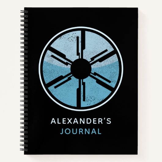 Geek Sci Fi Verdrietig Futuristische Ruimte Blauw  Notitieboek (Voorkant)