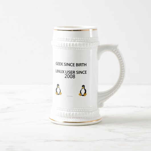 Geek sinds zijn geboorte. Linux-gebruiker sinds 20 Bierpul (Rechts)