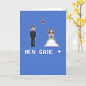 Geek Speler 1 en 2 Nieuwe Game Plus Bruid Groom Kaart (Gele Bloem)