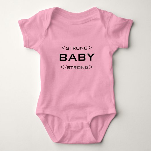 Geek Sterke Baby HTML Web Design Bodysuit (Voorkant)