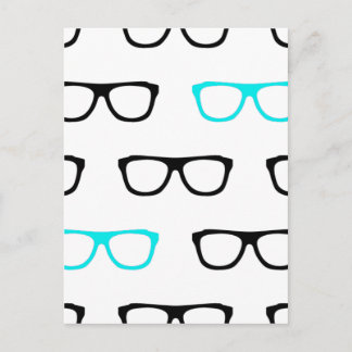 geekglazen blauwe geek briefkaart