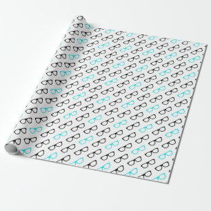geekglazen blauwe geek cadeaupapier