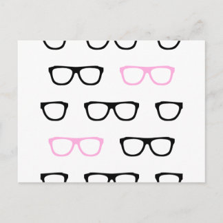 geekglazen roze geek briefkaart