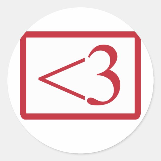 Geek's hart ronde sticker (Voorkant)