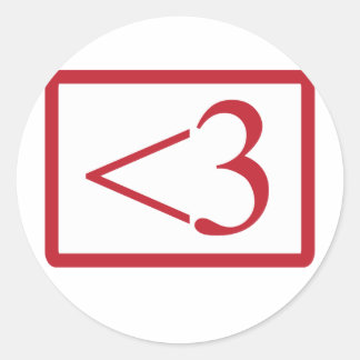 Geek's hart ronde sticker