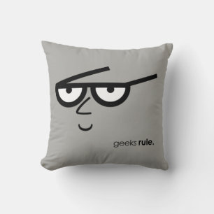 "Geeks Rule" grappig uitziend gezicht met Eyeglass Kussen