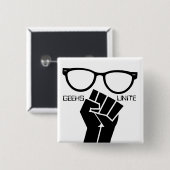 Geeks verenigen zich! Knoop Vierkante Button 5,1 Cm (Voorkant /achterkant)