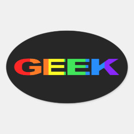 Geeky and Queer as. Ovale Sticker