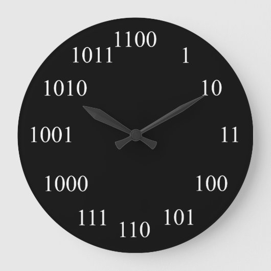 Geeky Binary Number System Grote Klok (Voorkant)