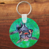 Geeky Blackmoor Goldfish met telescopische ogen Sleutelhanger (Voorkant)