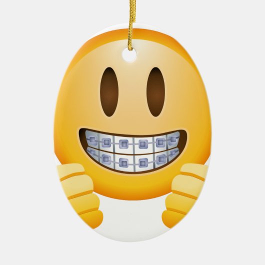 Geeky Braces Emoji Keramisch Ornament (Voorkant)
