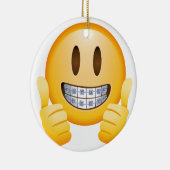 Geeky Braces Emoji Keramisch Ornament (Rechts)