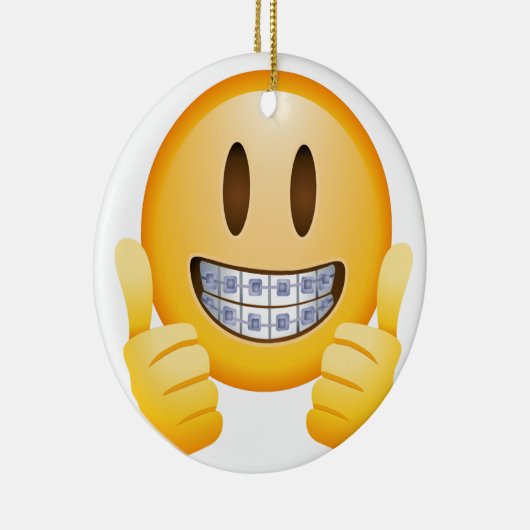 Geeky Braces Emoji Keramisch Ornament (Rechts)