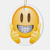 Geeky Braces Emoji Keramisch Ornament (Links)