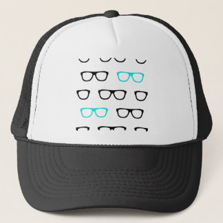 geeky bril blauwe geek trucker pet