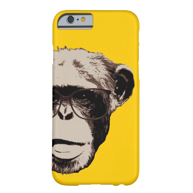 Geeky Chimp en lunettes iPhone Jaune 6 coque (Dos)