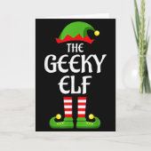 Geeky Elf Family Matching Group Christmas Geek Kaart (Voorkant)