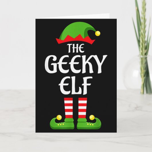 Geeky Elf Family Matching Group Christmas Geek Kaart (Voorkant)