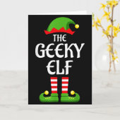 Geeky Elf Family Matching Group Christmas Geek Kaart (Gele Bloem)