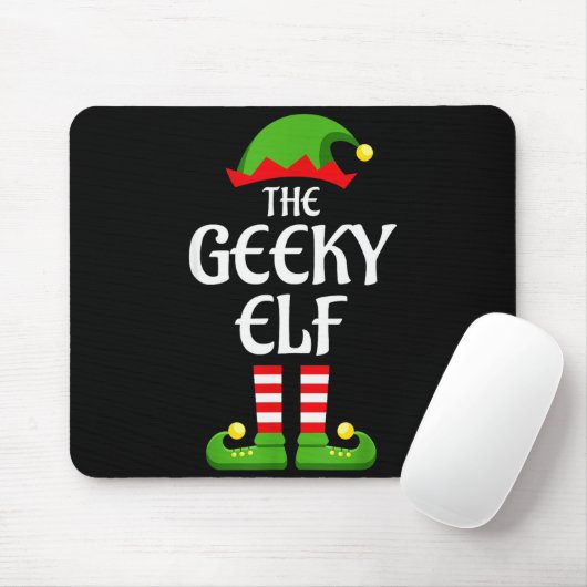 Geeky Elf Family Matching Group Christmas Geek Muismat (Met muis)
