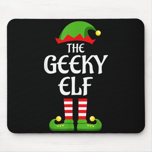 Geeky Elf Family Matching Group Christmas Geek Muismat (Voorkant)
