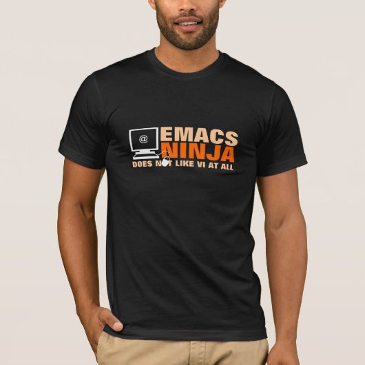 Geeky Emacs Ninja T-shirt (Voorkant)