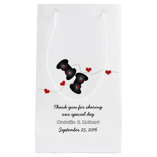 Geeky Gamers Mariage Sac cadeau Dark (Devant)
