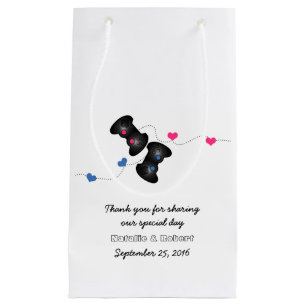Geeky Gamers Mariage Sac cadeau Dark Pink Blue