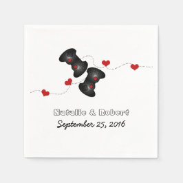 Geeky Gamers Wedding Paper Napkins Dark Servetten