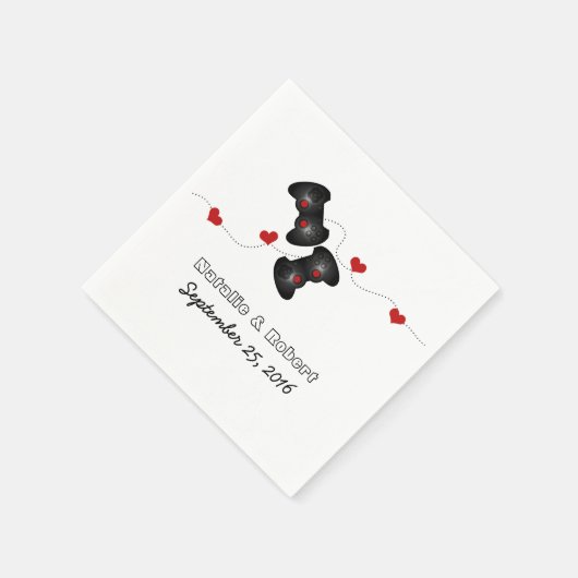 Geeky Gamers Wedding Paper Napkins Dark Servetten (Hoek)