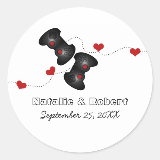 Geeky Gamers Wedding Stickers (Donker) (Voorkant)