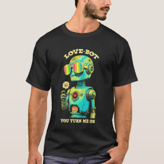 Geeky Gay Pride Month Robot Love-Bot Nerd Regenboo T-shirt
