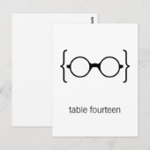 Geeky Glasses Table Number Briefkaart (Voorkant / Achterkant)