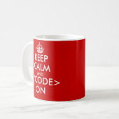 Geeky Houd kalm en code op mok voor programmeurs (Voorkant links)