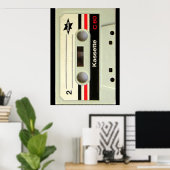Geeky nerdy 1980s cassette retro cassette tape poster (Thuiskantoor)