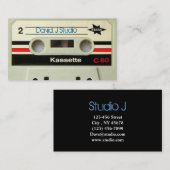 Geeky nerdy 1980s cassette retro cassette tape visitekaartje (Voorkant / Achterkant)
