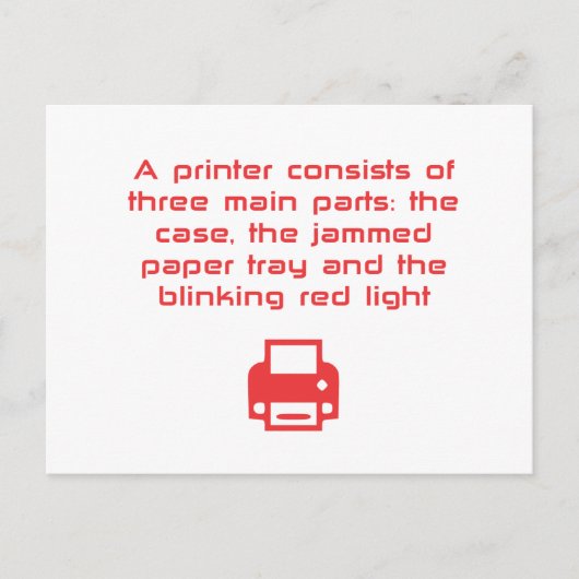 Geeky printer grap briefkaart (Voorkant)