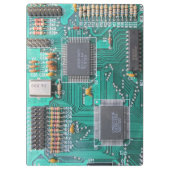 Geeky, printplaat, computer moederbord klembord (Achterkant)