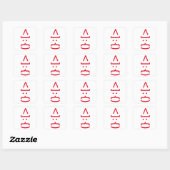 Geeky Santa Claus Emoticon Kerstmis Vierkante Sticker (Vel)