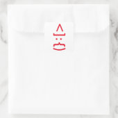 Geeky Santa Claus Emoticon Kerstmis Vierkante Sticker (Tas)