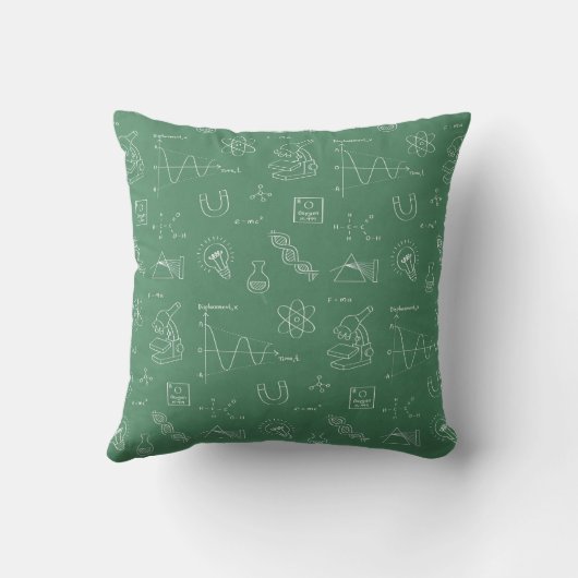 Geeky Science Doodles Pattern Room Decor Kussen (Achterkant)