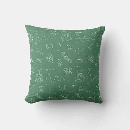 Geeky Science Doodles Pattern Room Decor Kussen (Voorkant)