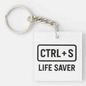 Geeky Sleutelhanger – "CTRL + S Life Saver" ontwer (voorkant)