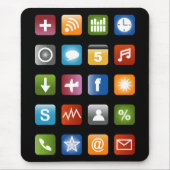 Geeky smartphone app-pictogrammen muismat (Voorkant)