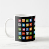 Géeky tasse de café avec des icônes d'application  (Gauche)