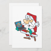 geeky technology savvy santa met een notebook cart feestdagenkaart (Voorkant / Achterkant)